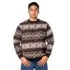 Artisan Brown Andean Pullover with Traditional Designs