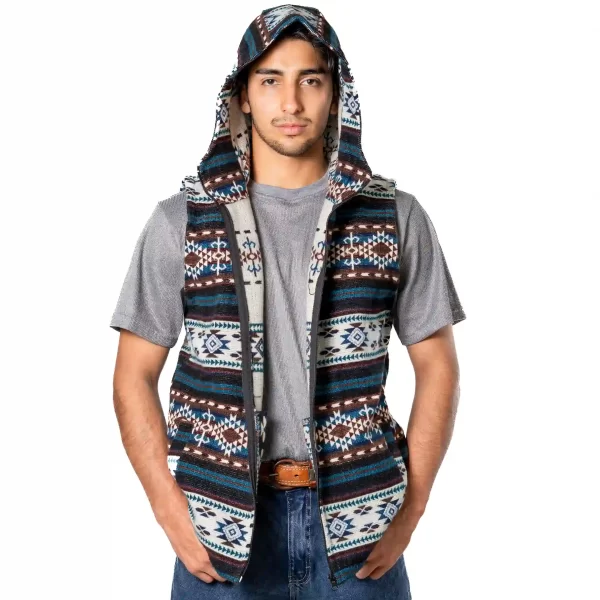 Artisan Made Tribal Andean Festival Vest with Hood