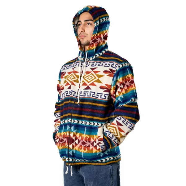 Ecuadorian Alpaca Wool Hoodie with Vibrant Andean Prints