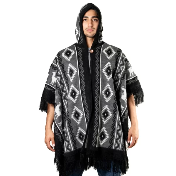 Festival Andean Poncho with Hood Alpaca Wholesale Supply