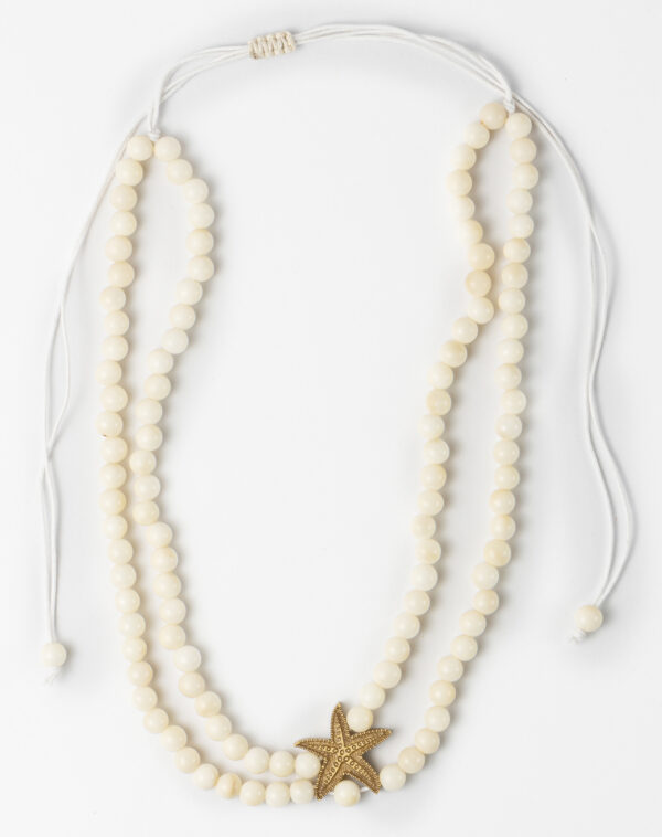 Golden Star Beaded Necklace Eco Jewelry Bulk