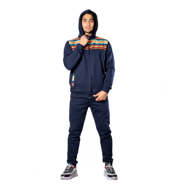 Handmade Andean Navy Jacket with Hood Wholesale