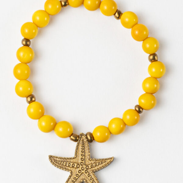 Sunny Yellow Beads Bracelet Starfish Design Wholesale