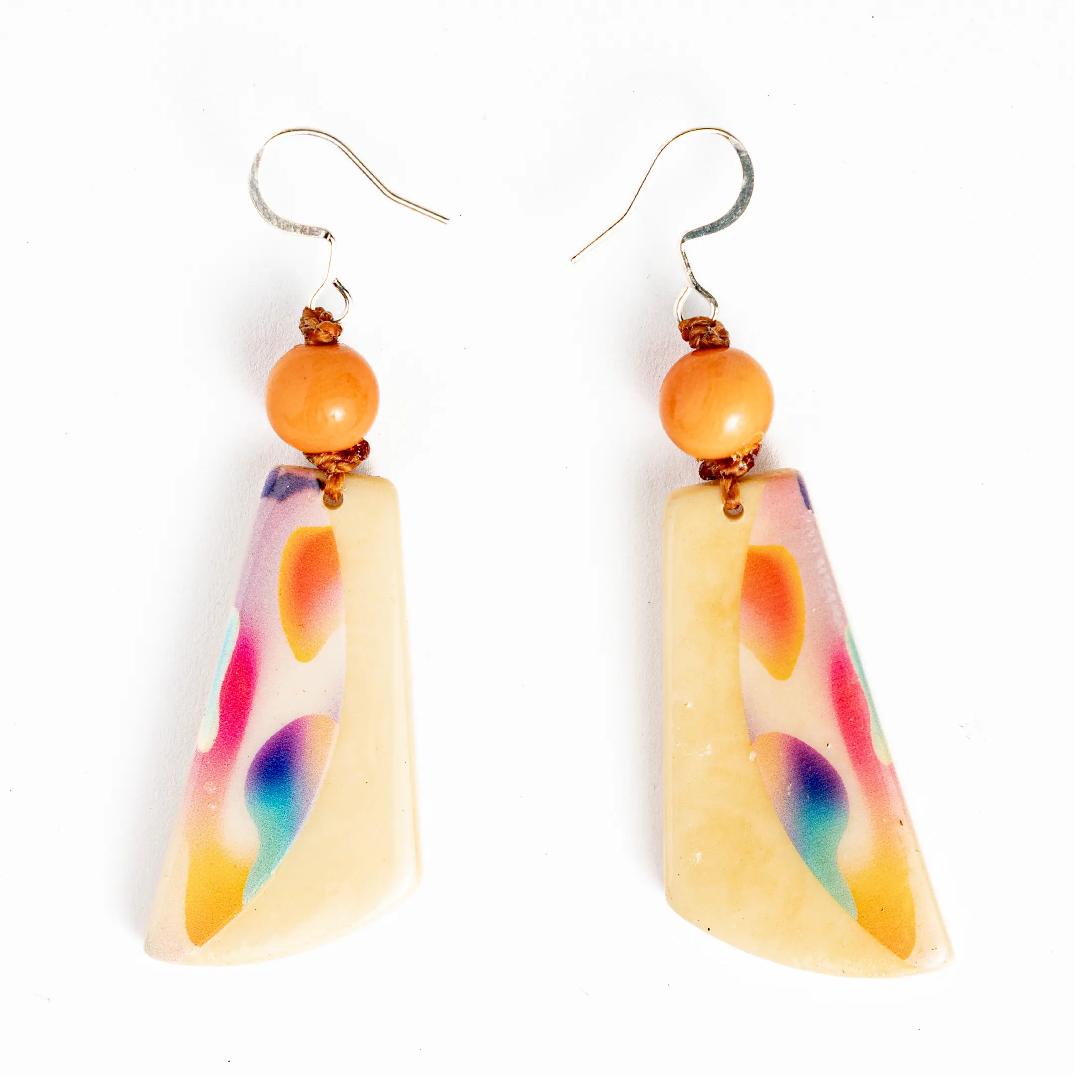 Wholesale Colorful Tagua Earrings Sublimated Vegan Jewelry