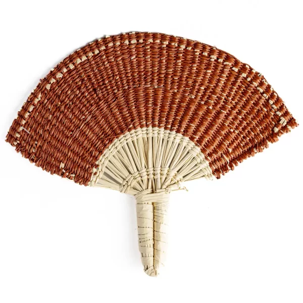 Wholesale Small Toquilla Straw Handwoven Colorful Fan