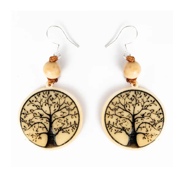 Wholesale Tagua Earrings Tree of Life Eco Jewelry