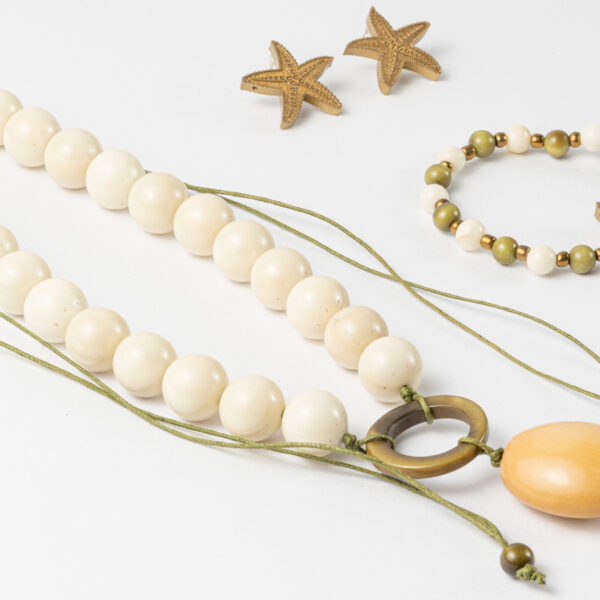 Wholesale Tagua Jewelry Set Necklace & Earrings Handmade
