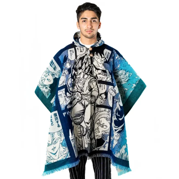 Anime Dragon Inspired Alpaca Poncho Andean Handwoven