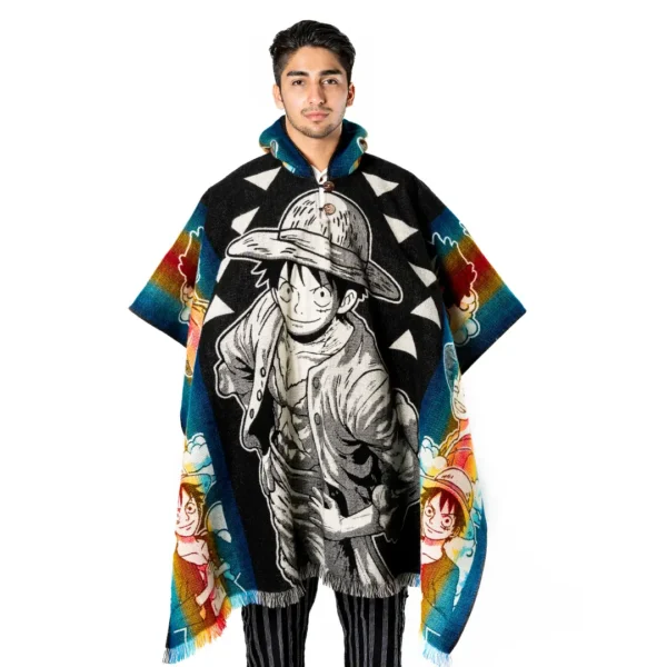 Anime Inspired Alpaca Poncho Handmade Andean from Ecuador One Piece