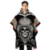 Anime Skull Style Alpaca PonchoHandmade Andean from Ecuador