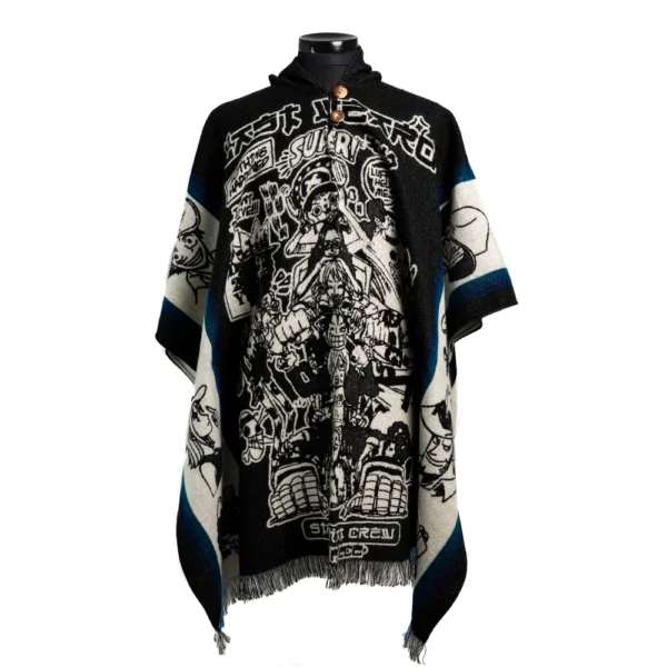 Urban Anime Alpaca Poncho Wholesale Handmade Ecuadorian One Piece Style