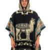 Alpaca Llama Hooded Poncho Handmade Ecuador