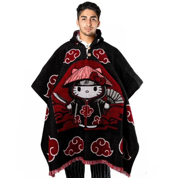 Anime Inspired Alpaca Poncho Wholesale Handmade in Ecuador
