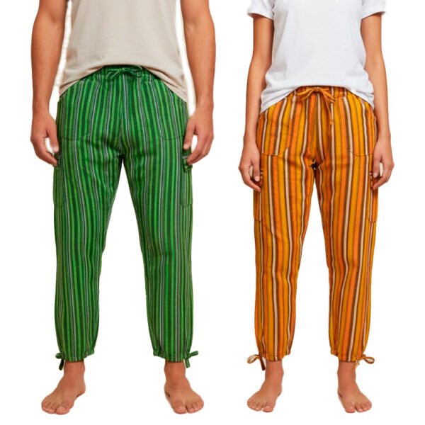 Artisan Striped Pants for unisex Lightweight Cotton