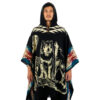 Handcrafted Alpaca Wolf and Moon Poncho, Unisex