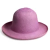 Modern Cloche Straw Hat Colorful Handmade Ecuador purple