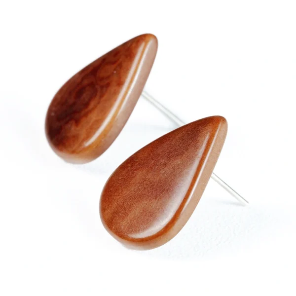 Tagua Earrings Handmade in Ecuador Natural Vegetable Ivory Teardrop Design wholesale