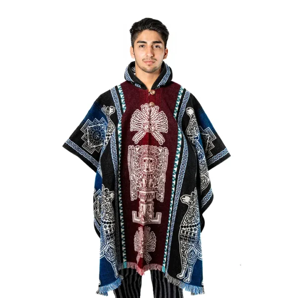 Traditional Andean Tribal Alpaca Poncho Wholesale Ecuador