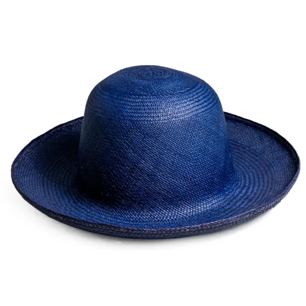Tropical Resort Straw Hat Handmade in Ecuador Blue