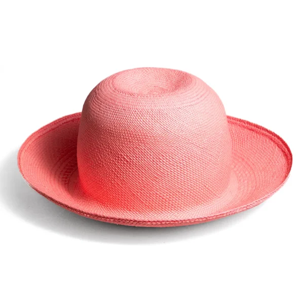 Tropical Resort Straw Hat Handmade in Ecuador Pink Wholesale
