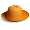 Vibrant Straw Hat for Women Ecuador Handmade Beach Bucket Orange