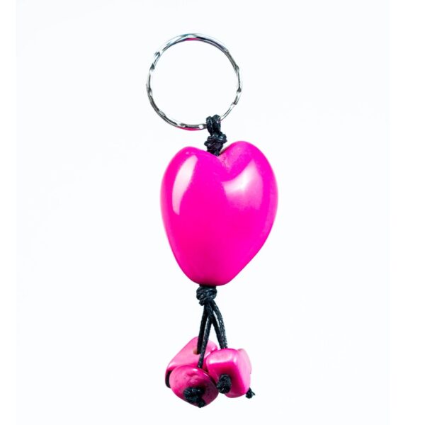 Wholesale Tagua Keychains Natural Vegetable Ivory Souvenirs Pink