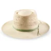 Breeze weave Panama hat toquilla straw with green leather band handmade in Ecuador