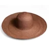 Chocolate Brown Panama Hat Elegant Wide Brim Summer Hat