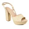 Elegant Woven Straw Platform Heel Sandals Handcrafted Summer Fashion Footwear