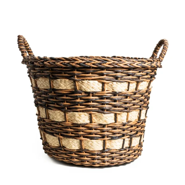 Handmade Natural Basket Boho Woven Storage Basket for Home Decor