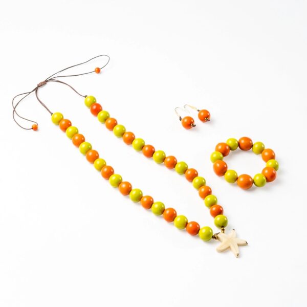Handmade Tagua Jewelry Set Vegetable Ivory Necklace Bracelet And Earrings Ecuador Wholesale