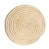 Handwoven Toquilla Straw Round Placemat Handmade Natural Table Decor