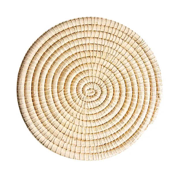 Handwoven Toquilla Straw Round Placemat Handmade Natural Table Decor