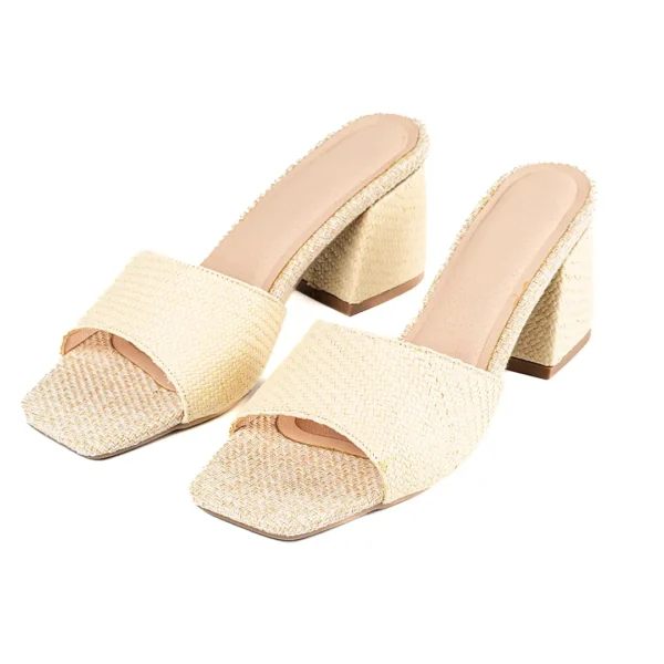 Natural Toquilla Straw Block Heel Sandals Handmade in Ecuador Artisan Summer Fashion Footwear