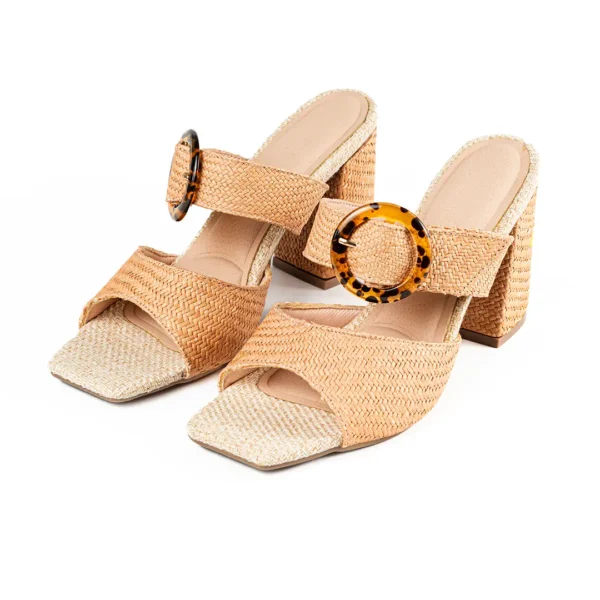 Natural Toquilla Straw High Heel Sandals Handmade in Ecuador Artisan Summer Fashion Footwear