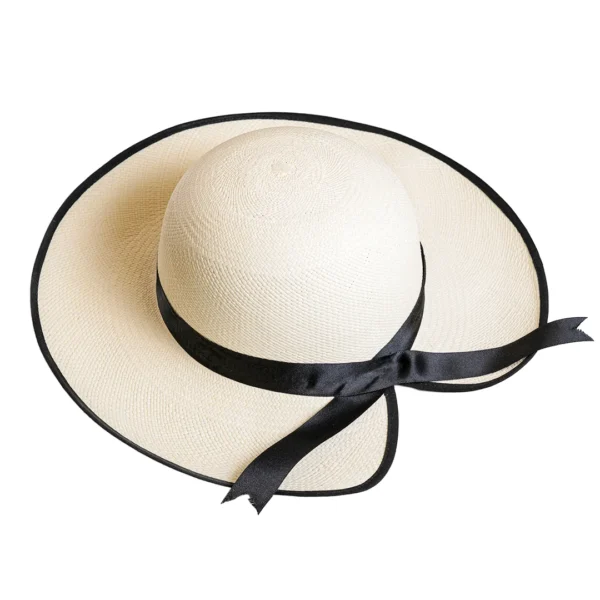 Womens V-Shaped Wide Brim Panama Hat Wholesale Summer Handmade