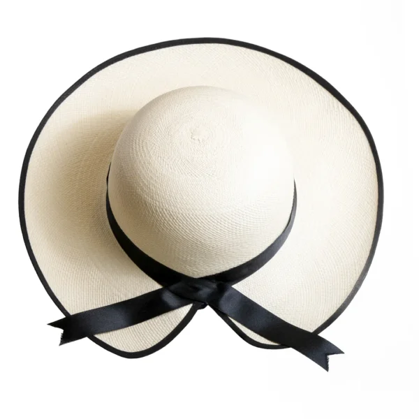 Womens V-Shaped Wide Brim Panama Hat Wholesale Summer Handmade Ecuador