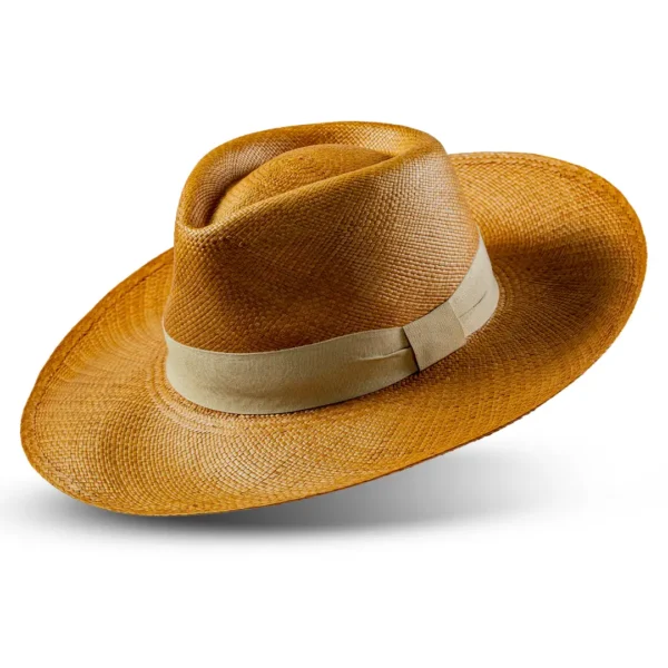 montecristi panama hat toquilla straw weave detail beige band
