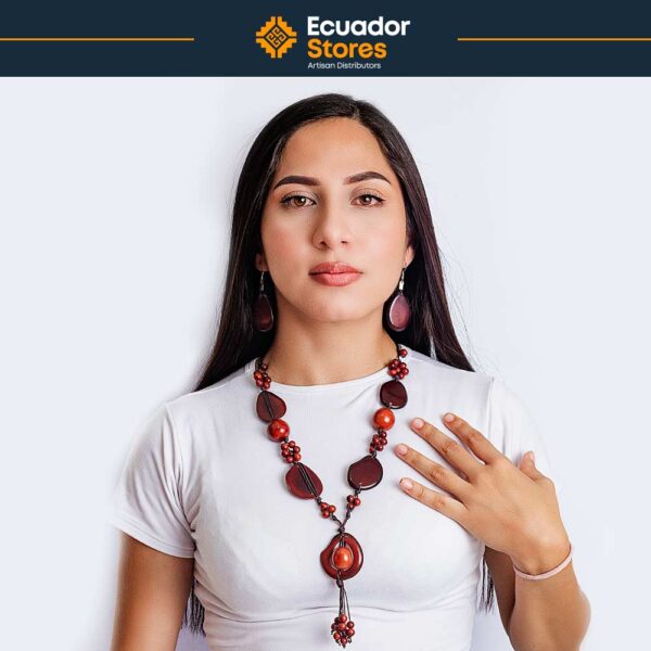 tagua and wood necklace wholesale ecuadorian